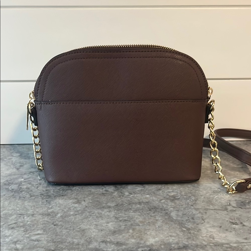Steve Madden Burgundy Crossbody Bag with Gold Chain - Picture 5 of 5